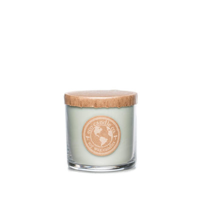 Bougie parfumée camomille sauge avec support en verre