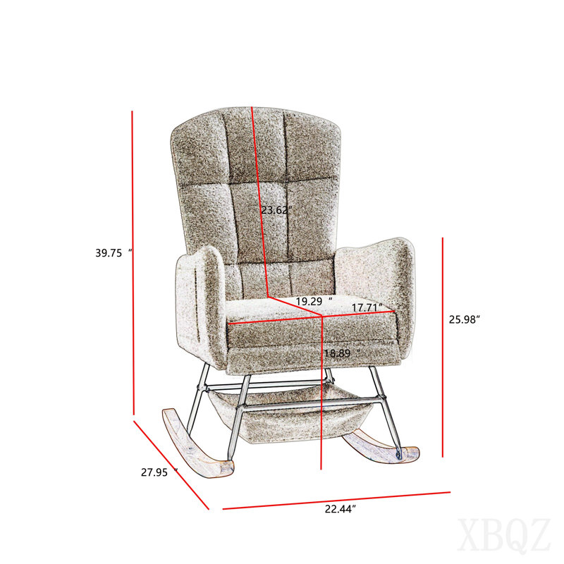 Fauteuil berçant gris Teddy