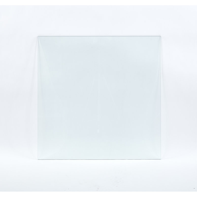 Plateau en verre trempé transparent, carré de 80 cm