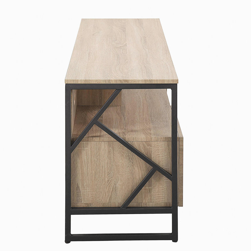 Meuble télé Folia en bois naturel et acier noir