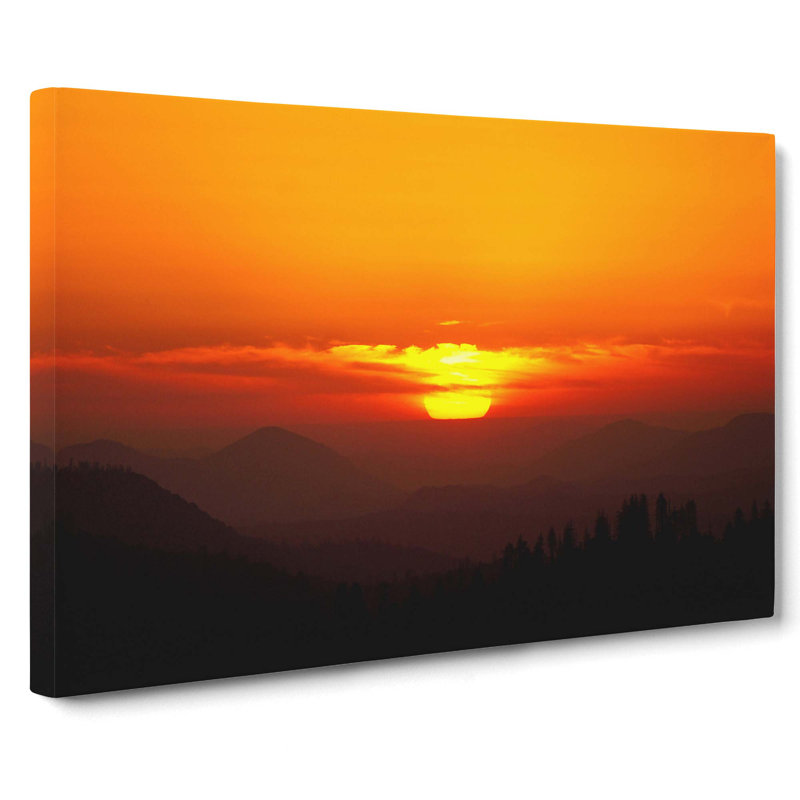 Sunset Over Sequoia National Park - Wrapped Canvas Print, 40cm H x 60cm W x 3cm D