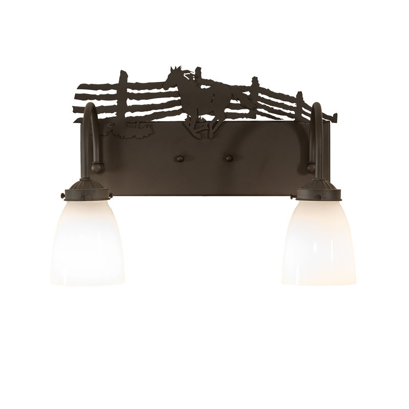 Éclairage pour meuble-lavabo 2 lumières 16 po, H 11,5 po x l 16 po x P 8 po, Bronze frotté à l'huile