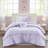 3 Piece Microfiber Embroidered Tassel Comforter Set Lavender Twin