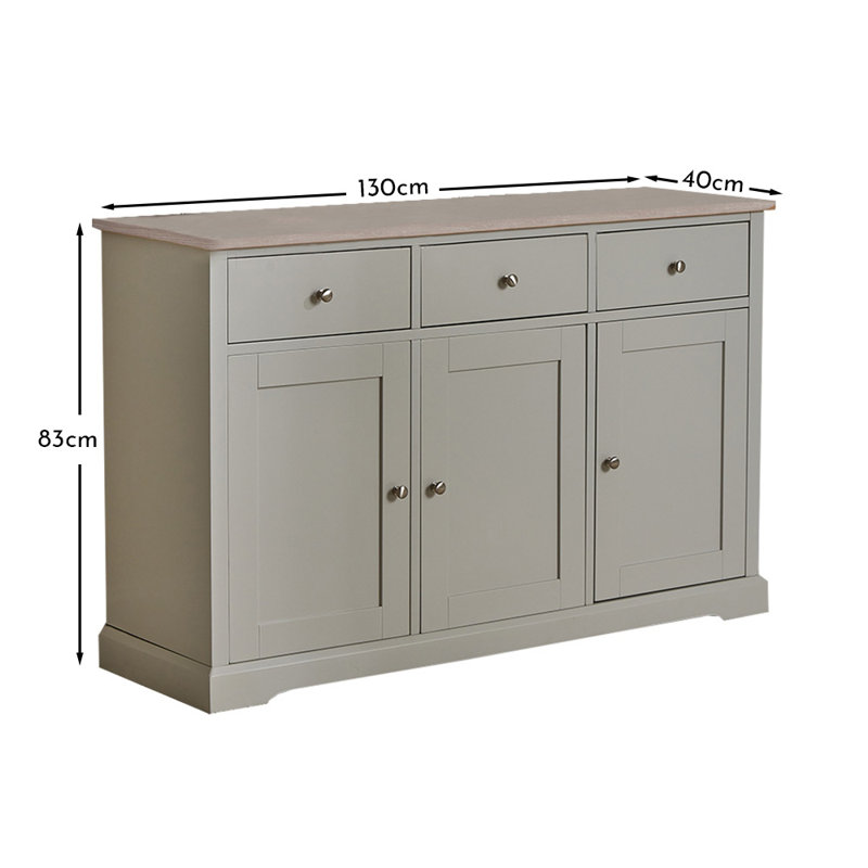 Kohen 130cm Sideboard, Linen Grey