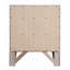 Table de chevet 3 tiroirs, compacte H 28 po, façade incurvée, rangement spacieux, sans assemblage, prête à l'emploi-387700707