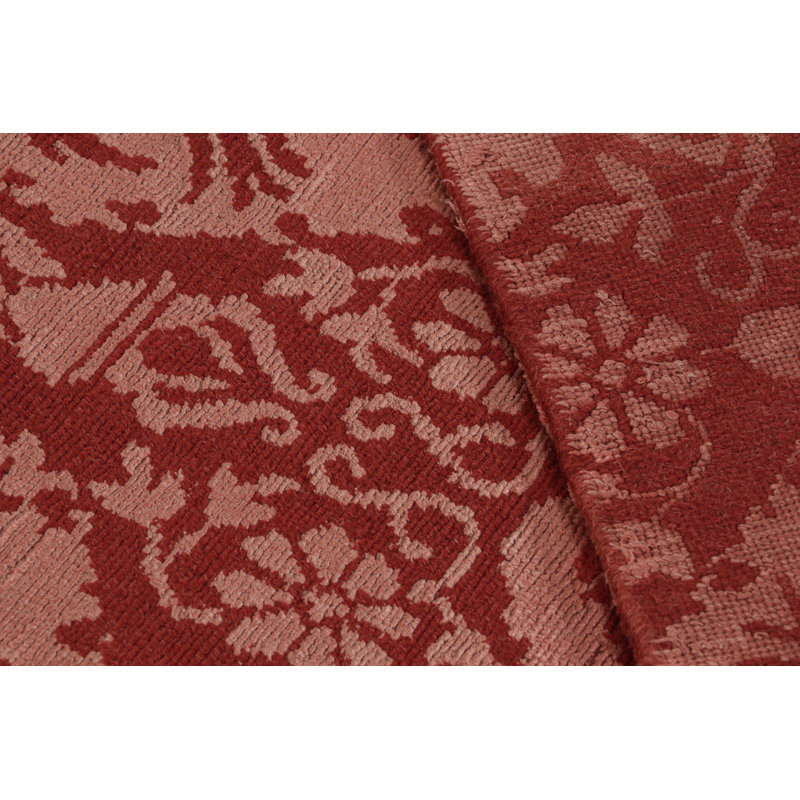 Rug & Kilim’S European Rug In Red And Pink With Floral Patterns “Medici”