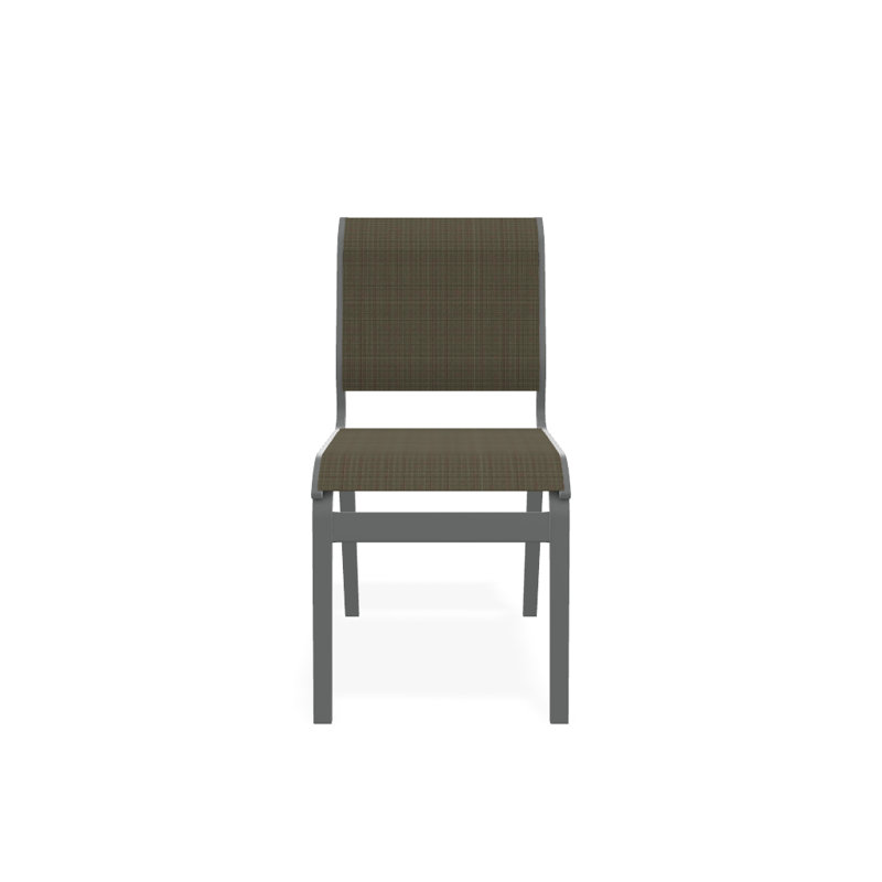 Chaise d'appoint de salle à manger Hiraku, Tweed Sunbrella® brun, Graphite texturé