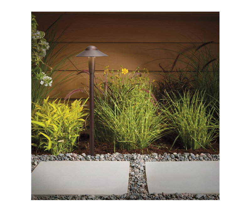 Chimzaram Low Voltage Integrated LED Pathway Light, Textured Architectural Bronze, 2700K