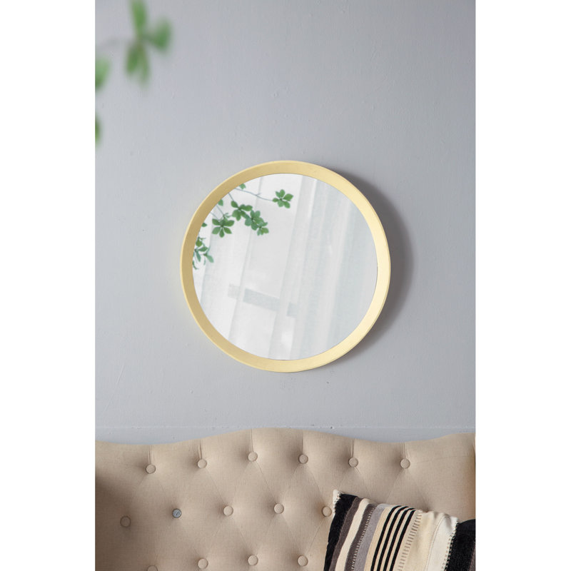 Hannum Round Mirror, Cream
