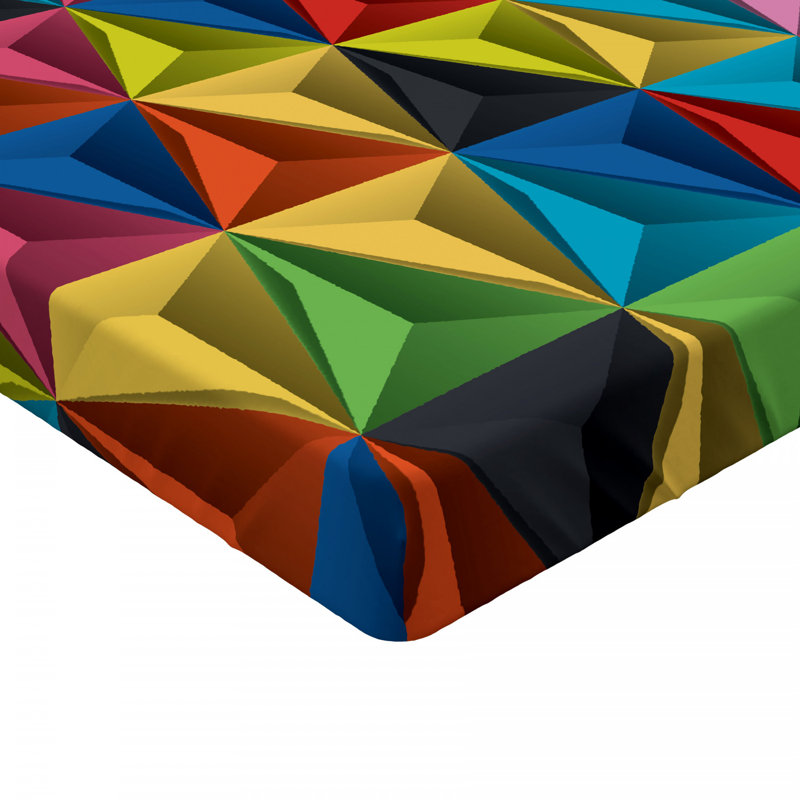 Microfiber Geometric Fitted Sheet, Twin Fitted Sheet