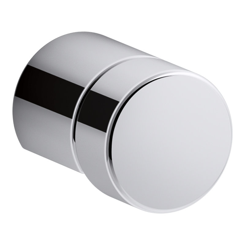 Composed 3/4" Diameter Round Knob, Polished Chrome