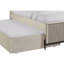 Lit double avec lit gigogne taupe, décoration en placage de bouleau et base de lit gigogne simple à surface transitionnelle