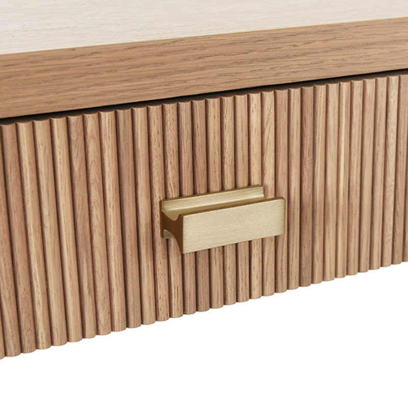 Larkin Solid Wood Top Writing Desk, Natural Oak
