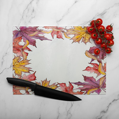 Leaves Glass Chopping Board