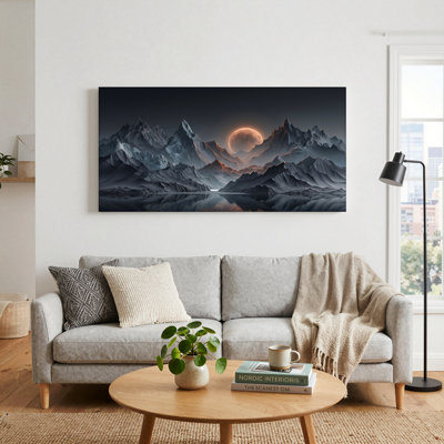 Ensemble de 1 tableau sur toile « Montagne et Lune »