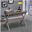 Bureau à 2 tiroirs en chêne patiné et chrome