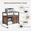 Classeur, classeurs de bureau avec prise et port de charge USB, support d'imprimante avec rangement pour format A4, format lettre, cadre latéral en métal, installation facile pour le bureau à domicile