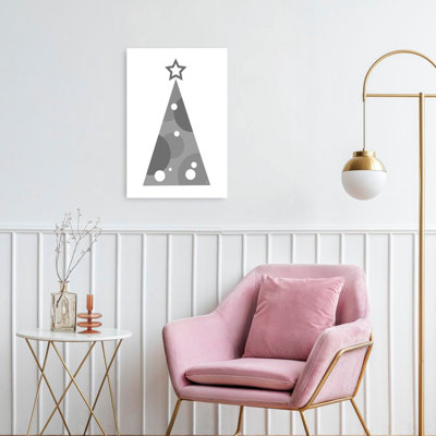 Reproduction d'art mural arbre de Noël moderne géométrique abstrait géométrique minimaliste paysage d'hiver
