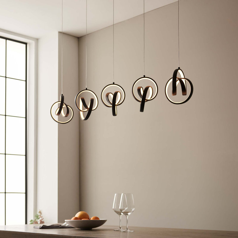 Adaya 5 - Light Textured Black And White Silicone LED Kitchen Island Pendant