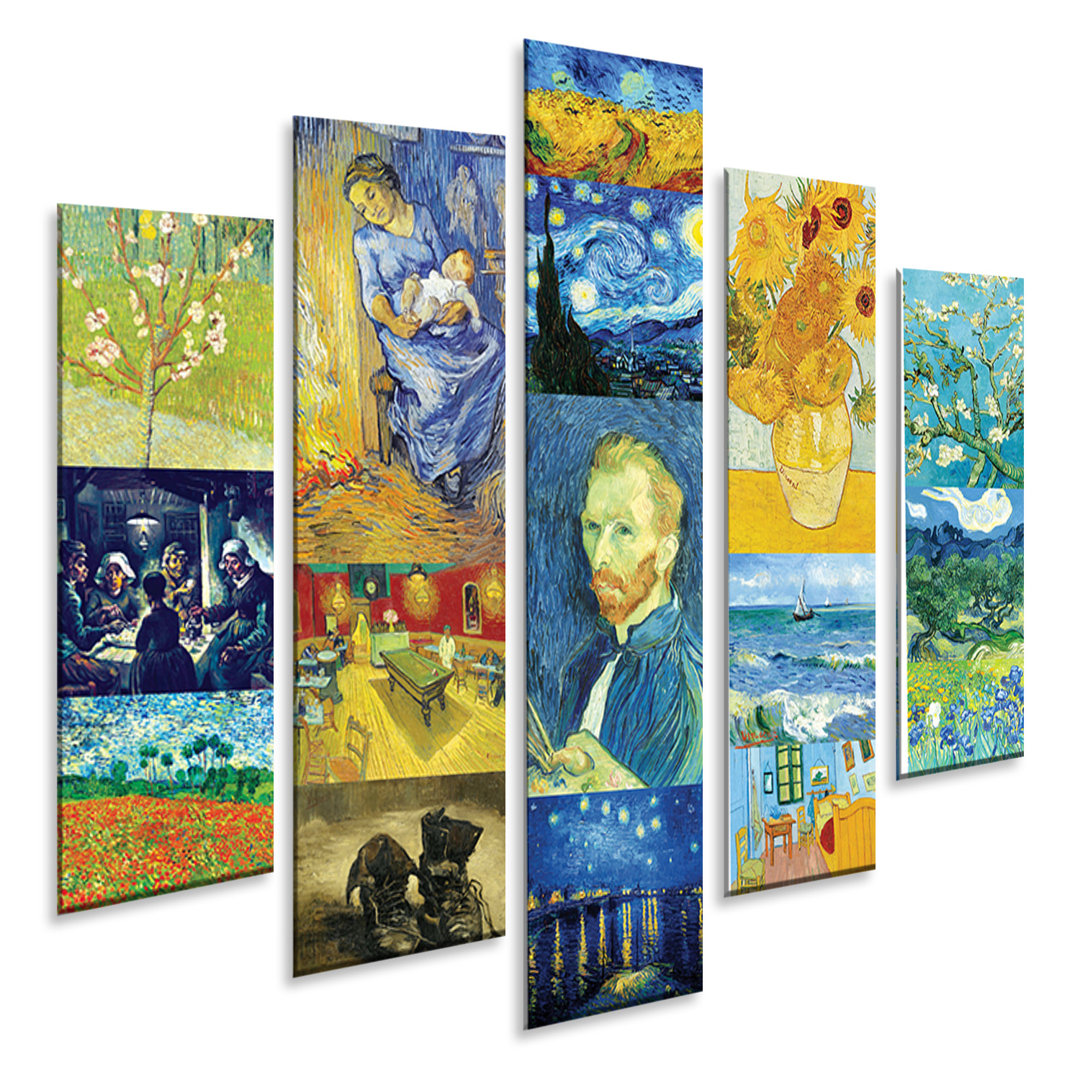 5-tlg. Kunstdruck-Set Van Gogh Collage 2 von Vincent Van Gogh