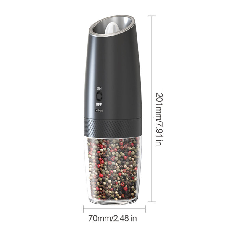 2 Pack Gravity Electric Salt And Pepper Grinder Set Lithium Battery Rechargeable