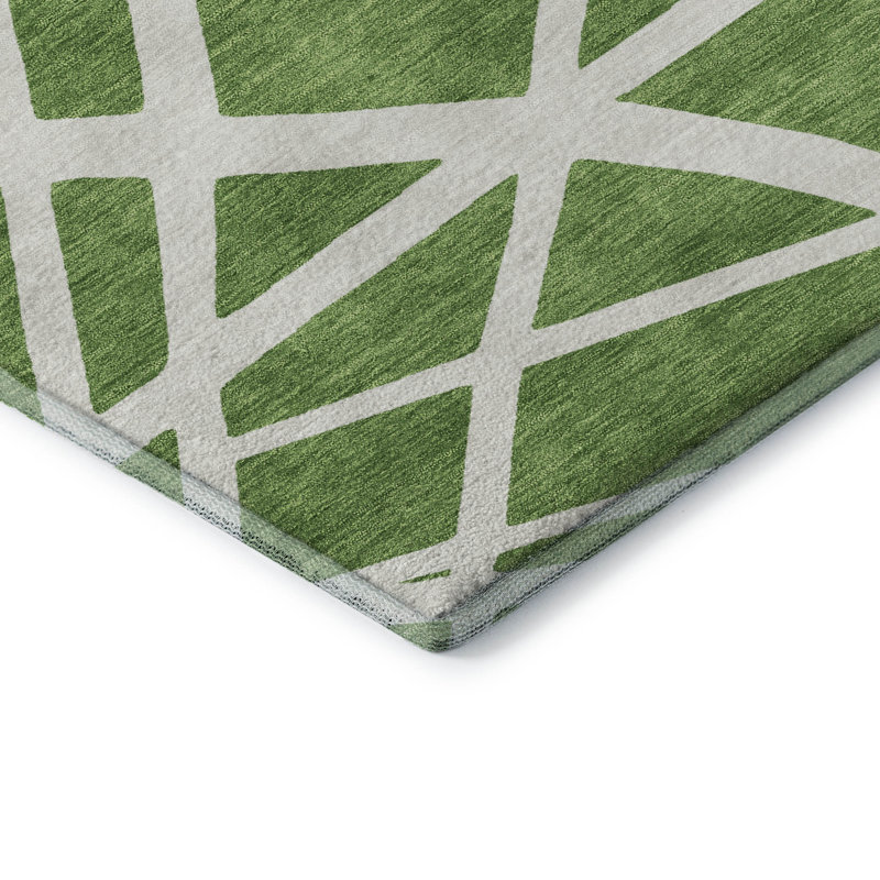 Tapis géométrique de qualité supérieure lavable à la machine Cossette AMF1040, Rectangle 9 pi x 12 pi