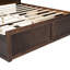 Lit plateforme très grand en bois antique avec tête de lit multifonctionnelle, tiroir -, aucun sommier nécessaire, raccordement multiple-731960776