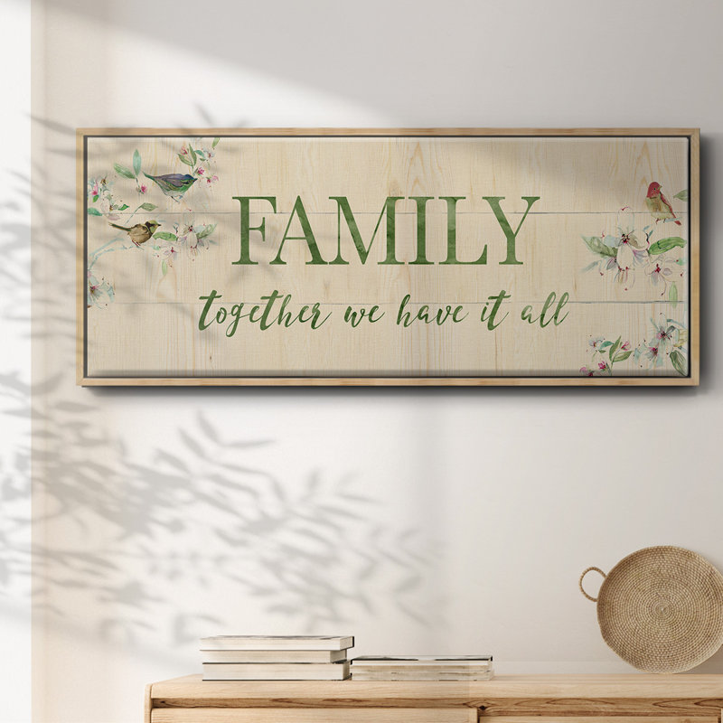 «Family Together» - toile encadrée, H 8 po x l 20 po