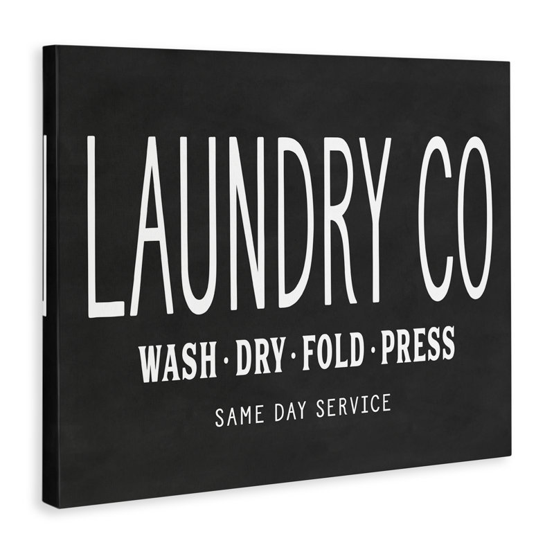 "Laundry Essentials", art mural sur toile par lettré et doublé, H 30 po x l 40 po