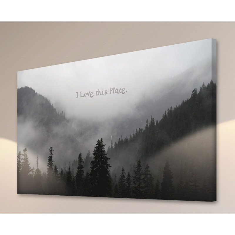 I Love This Place Text by Robert Dickinson - Wrapped Canvas Print, 61cm H x 91cm W x 4cm D