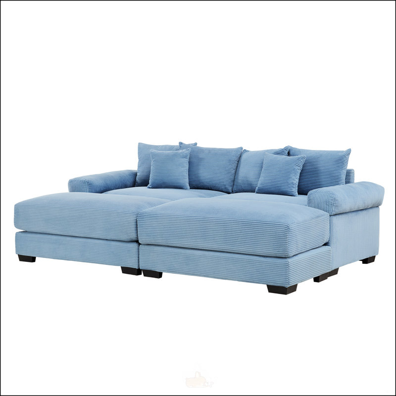 Canapé modulaire surdimensionné de 92 po Cloud, H 34,2 po x l 92 po x P 33,8 po, 2, Bleu