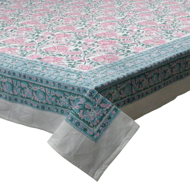 Rosaline Pink Floral tablecloth, 60" W x 90" L