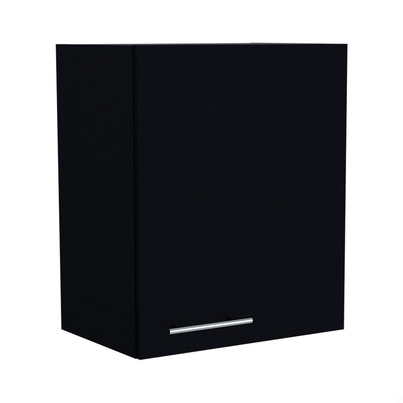 Armoire murale 20 po à une porte et deux tablettes, Noir
