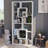  72.8''H Geometric Display Bookcase with Open Shelves
