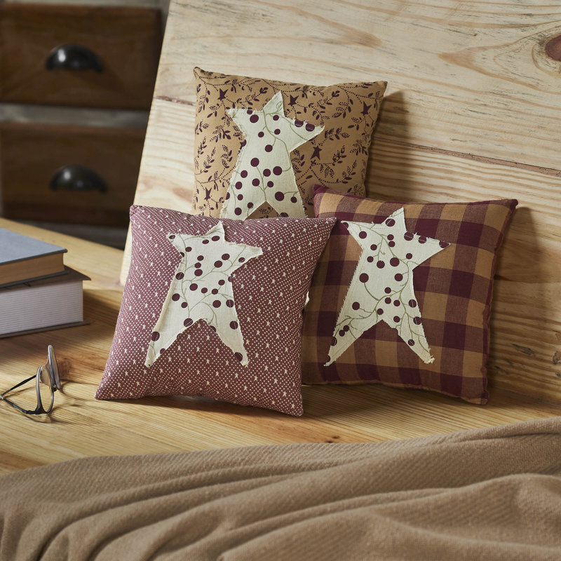 Pip Vinestar Burgundy Cotton Square Throw Pillow Set