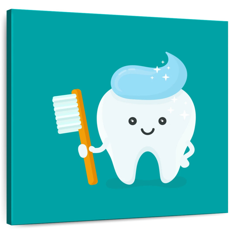 Caricature d'Alcaraz se brossant les dents, H 16 po x l 16 po