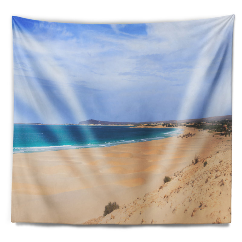 Tapisserie «Seashore Sea and Clouds in Sky», H 78 po x l 92 po