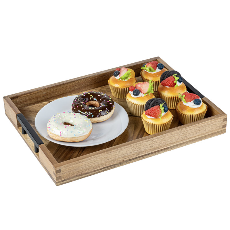Plateau pour repose-pieds rectangulaire en bois d'acacia massif