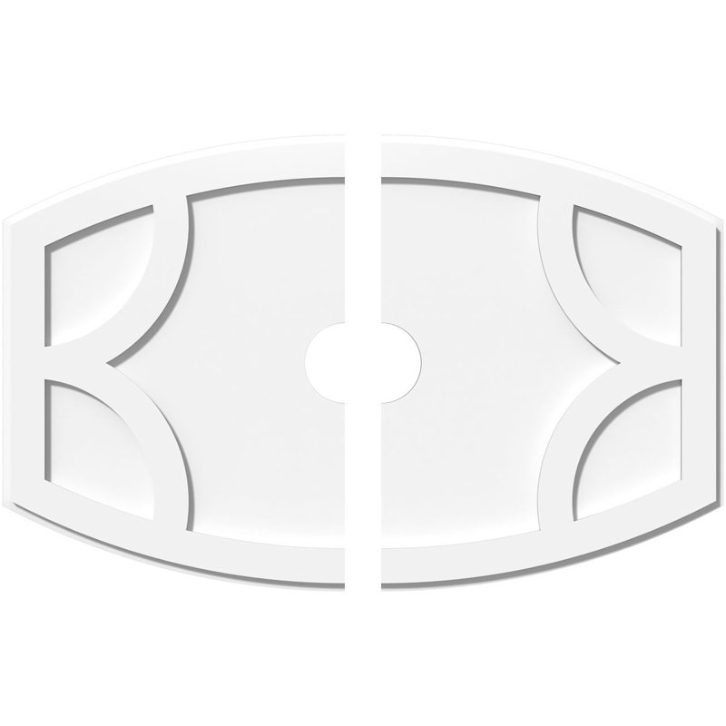 Médaillon de plafond contemporain en PVC de qualité architecturale Kailey, H 1 po x l 34 po x P 22,625 po
