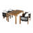 Ardessa 4-Person Modern Coastal Outdoor Patio Dining Set with Handwoven Rope Chairs, Solid Acacia Wood Table, Cushions & Adjustable Legs for Garden, Backyard, Poolside-129020555