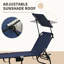 Chaises longues de piscine pliantes Outsunny, chaises de bronzage d'extérieur avec abat-jour, dossier inclinable, structure en acier et poche latérale pour la plage, la cour et le patio-683422227