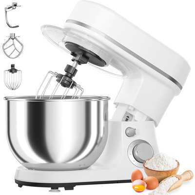 6l Electric Kitchen Food Stand Mixer With Stainless Steel Bowl, 6-speed Kitchen Mixer With Dough Hook, Whisk, And Flat Beater For Home & Professional Baking