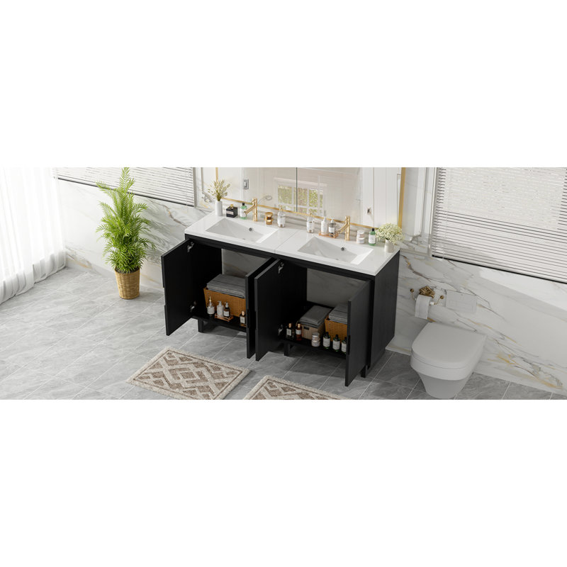 Rangement en bois aggloméré noir moderne