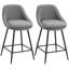 Ensemble de 2 tabourets de bar pivotants 26 po, gris foncé