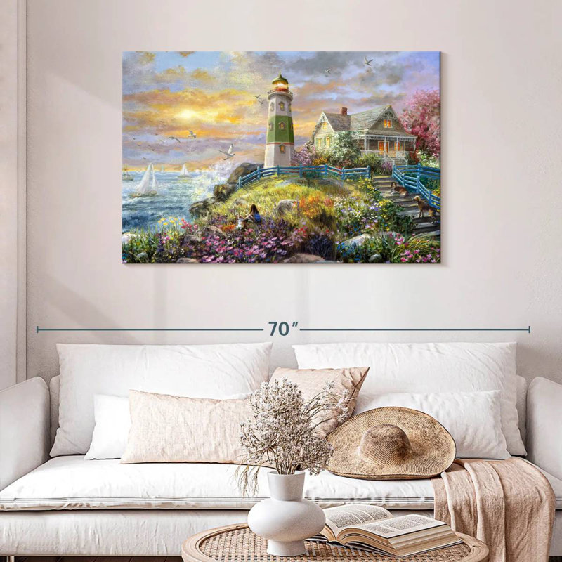 Aletra Watching The Sunset In Lighthouse, 30" H x 45" W