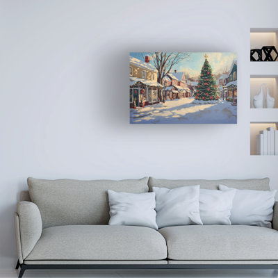 Art mural sur toile tendue - Imagine It Images «Christmas Town Square» pour décoration de salon, de chambre à coucher ou de bureau - 22 x 32