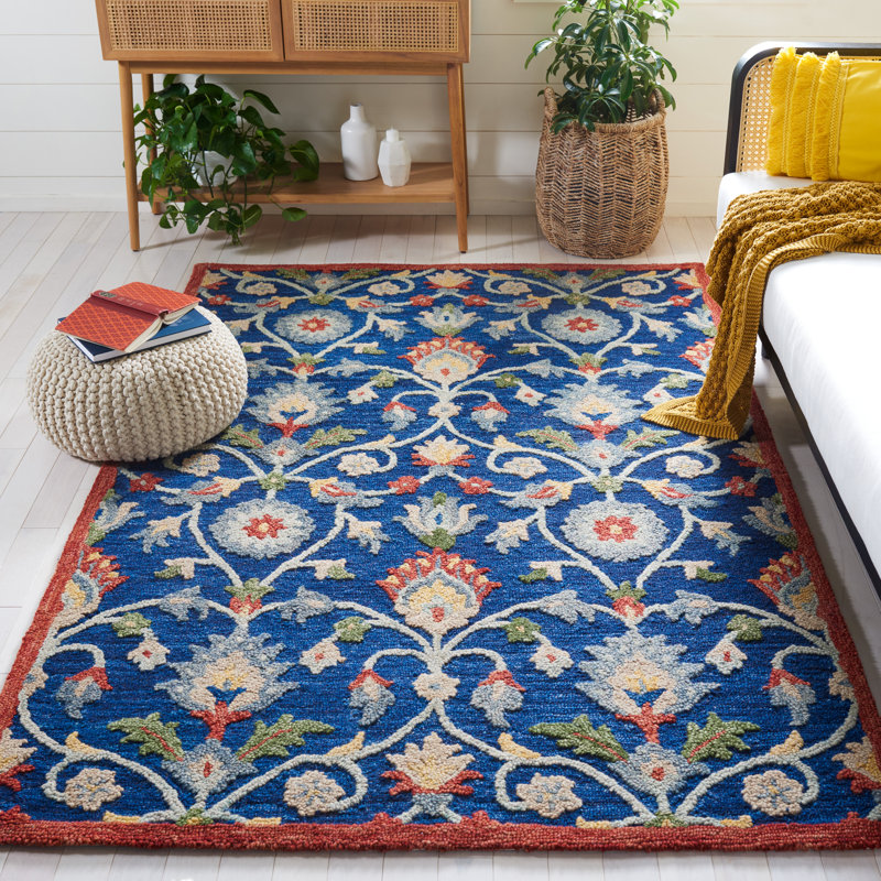 Tapis oriental en coton touffeté à la main 0,8 po Joosep, Rectangle de 5 pi x 8 pi