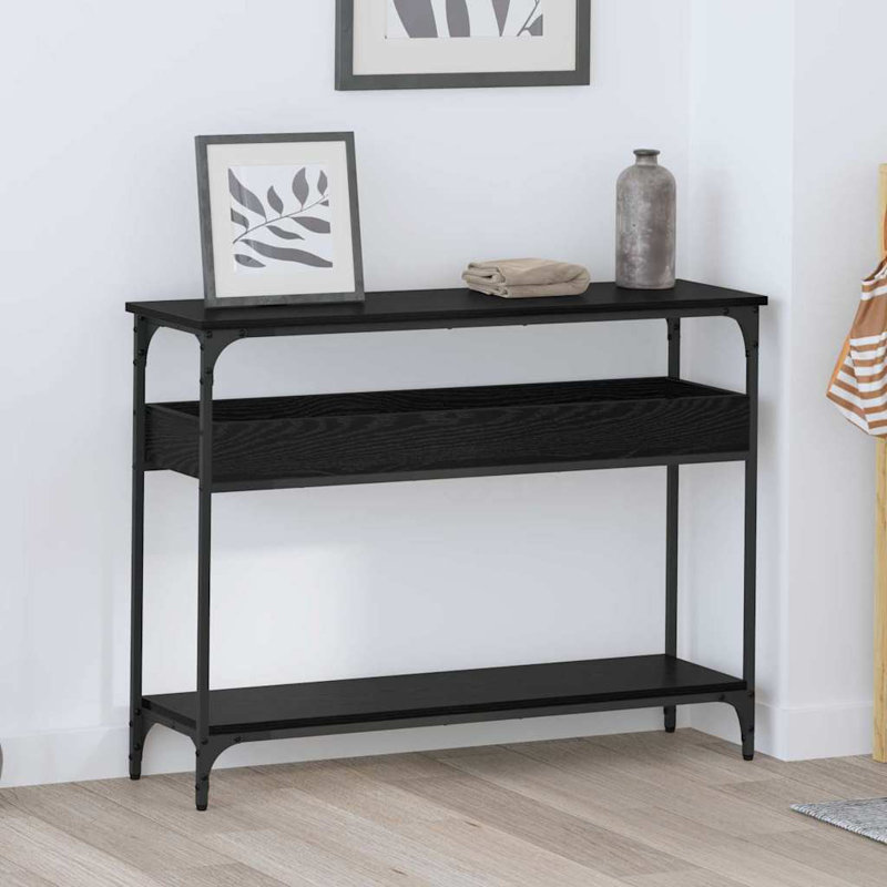 Console Table 100 X 29 X 75 Cm Engineered Wood, Black Oak