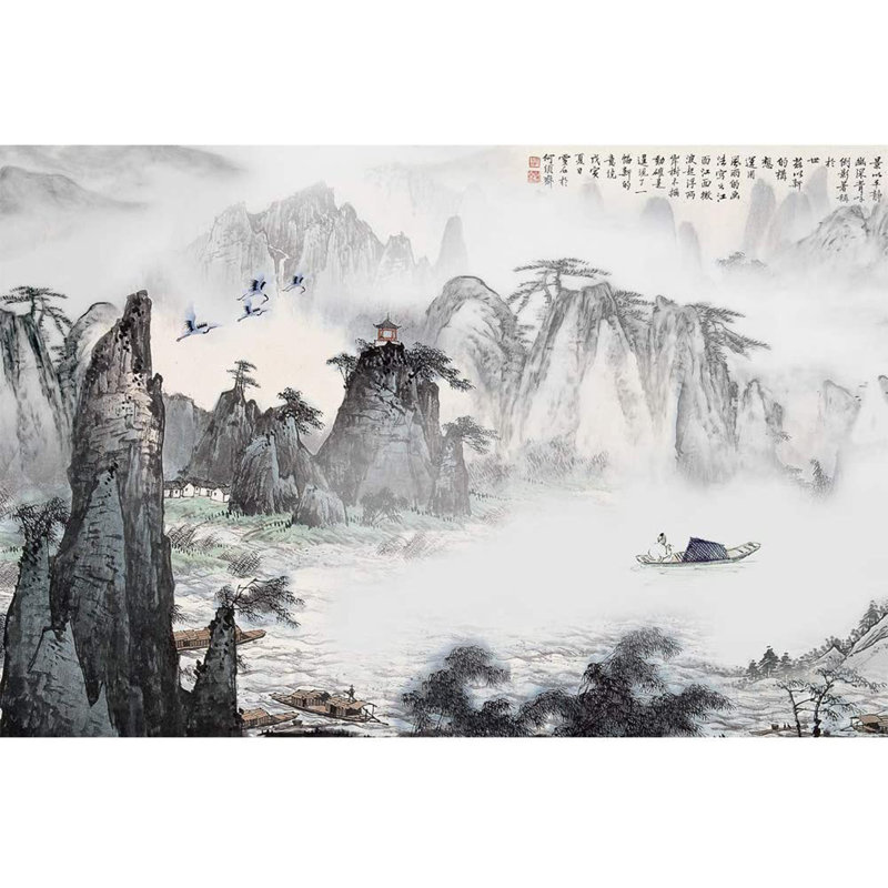 Idées murales murales pour chambre à coucher, beaux paysages, paysage, grand papier peint amovible, autocollants muraux peler et coller