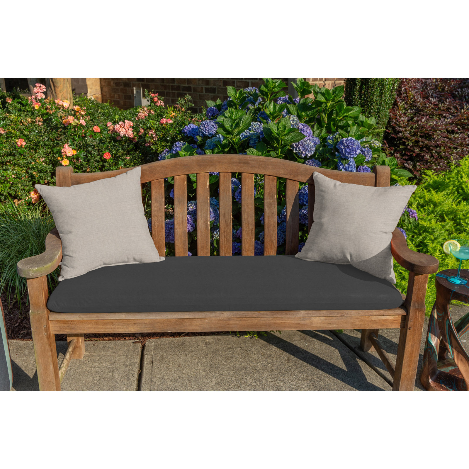  Outdoor Square Pillow Cover & Insert, 18"H x 18"W, Cast Silver Sunbrella®